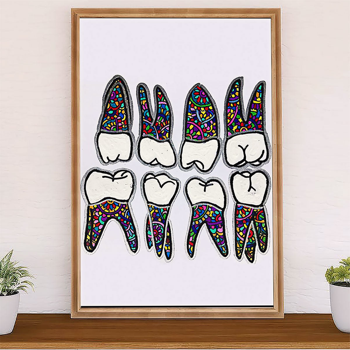 Dental Canvas Watercolor Tooth Art | Wall Art Gift for Dentist