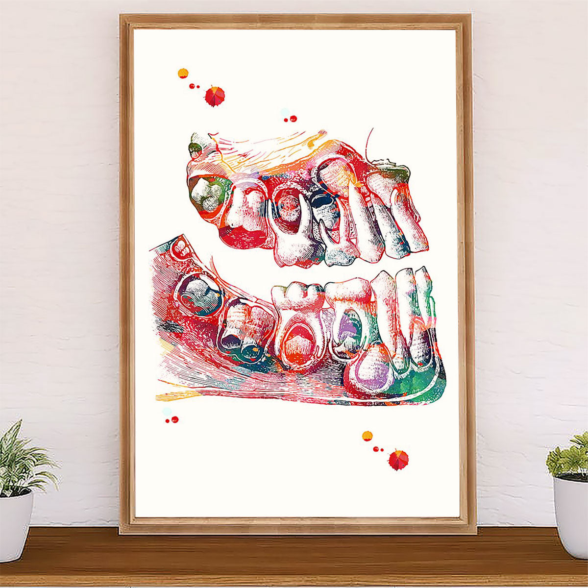 Dental Poster Teeth Art Painting | Wall Art Gift for Dentist