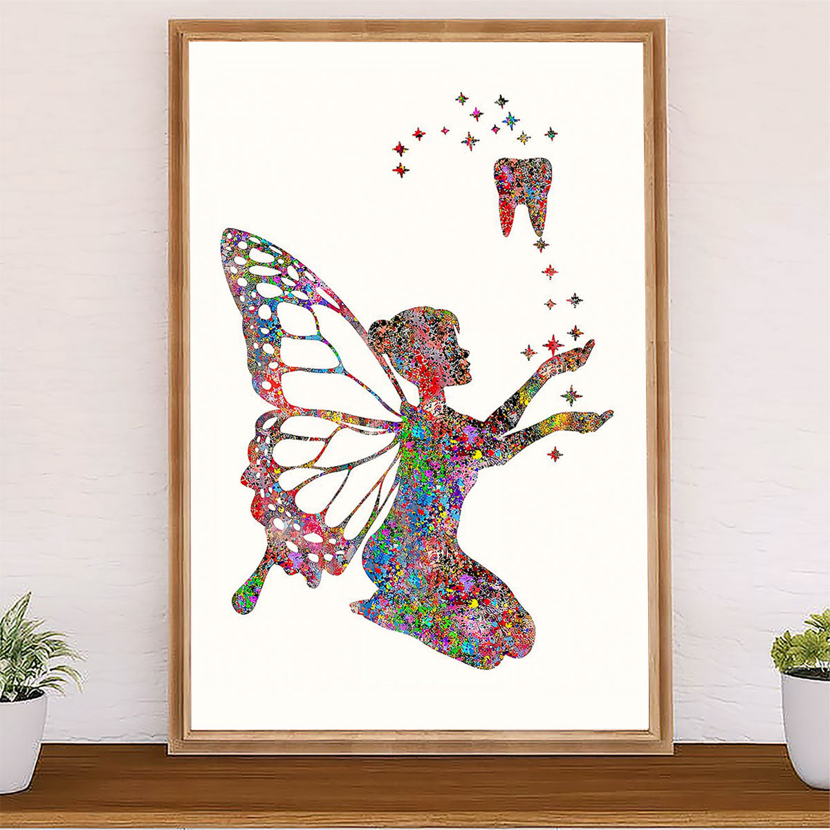 Dental Canvas Tinker Bell Tooth | Wall Art Gift for Dentist