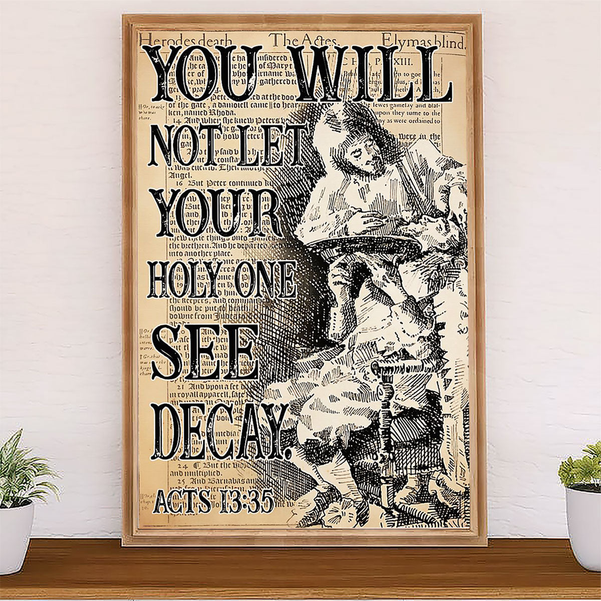 Dental Canvas You Will Not Let Your Holy One See Decay | Wall Art Gift for Dentist