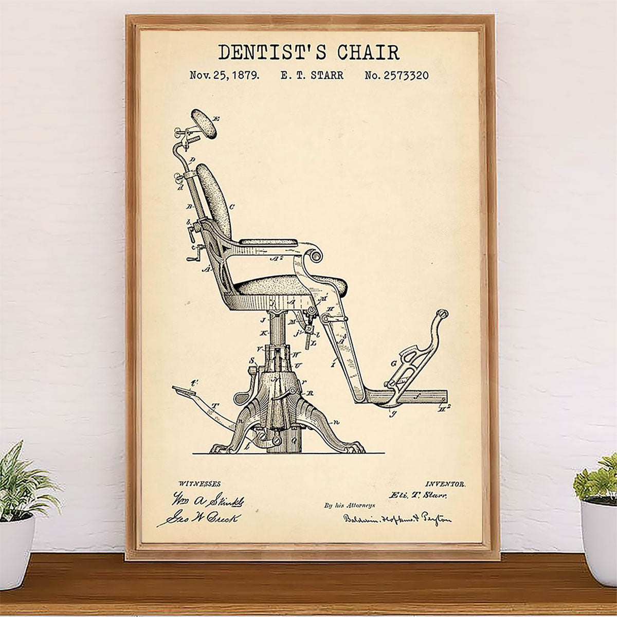 Dental Canvas Dentist's Chair | Wall Art Gift for Dentist
