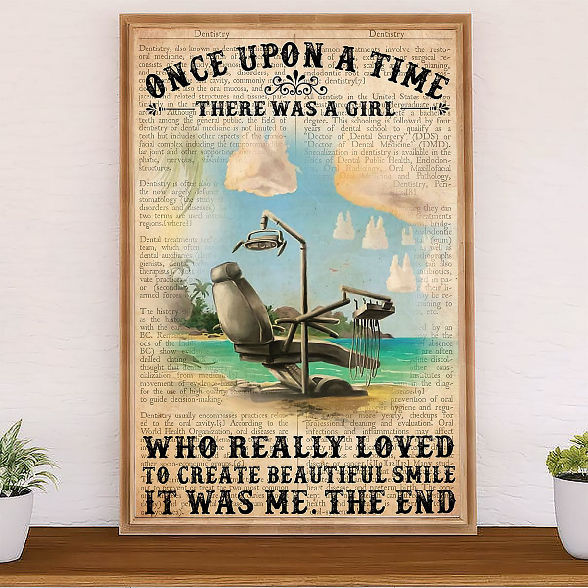 Dental Canvas There Was A Girl Who Really Loved To Create Beautiful Smile | Wall Art Gift for Dentist