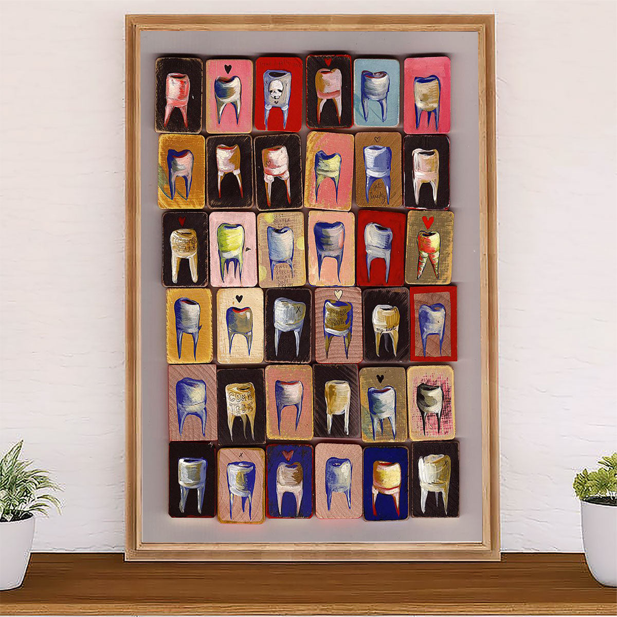 Dental Canvas Teeth Pattern | Wall Art Gift for Dentist