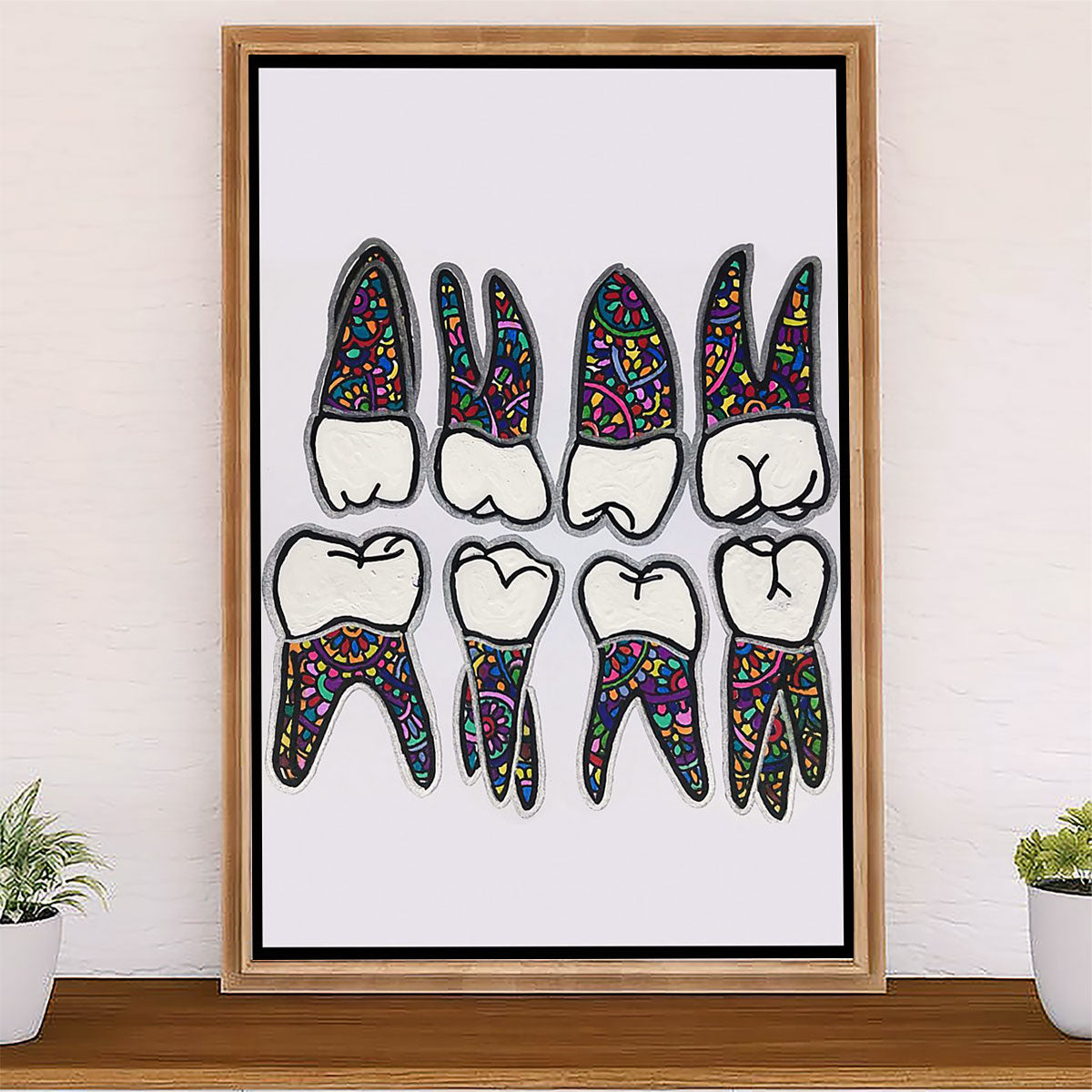 Dental Canvas Tooth Art Painting | Wall Art Gift for Dentist
