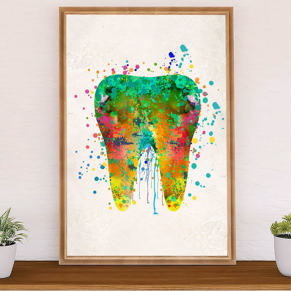 Dental Canvas Tooth Art Painting | Wall Art Gift for Dentist