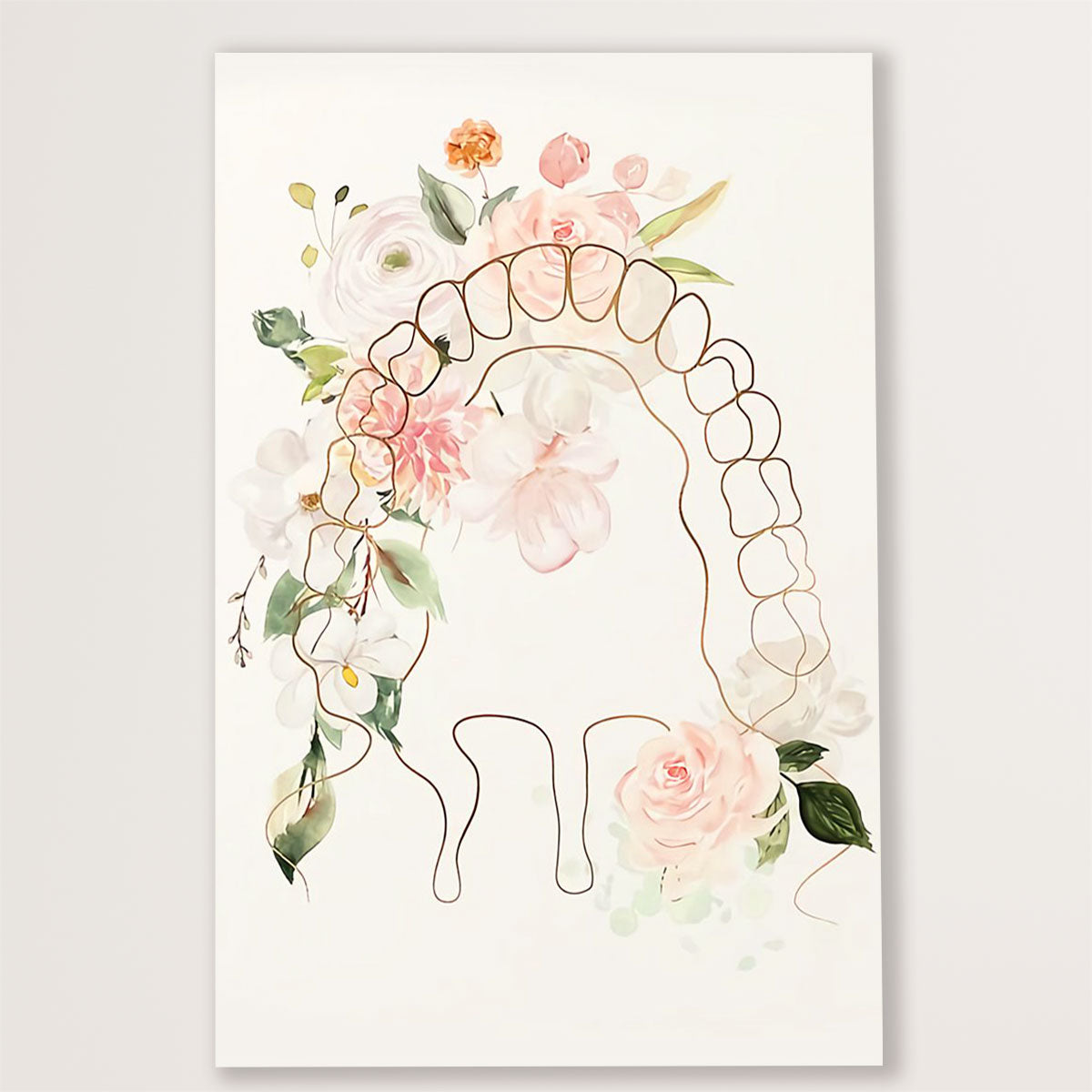 Dental Poster Teeth Art Painting | Wall Art Gift for Dentist