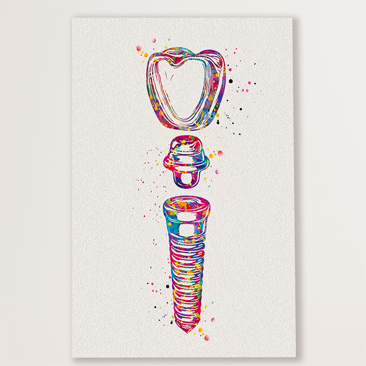 Dental Poster Watercolor Tooth Art | Wall Art Gift for Dentist