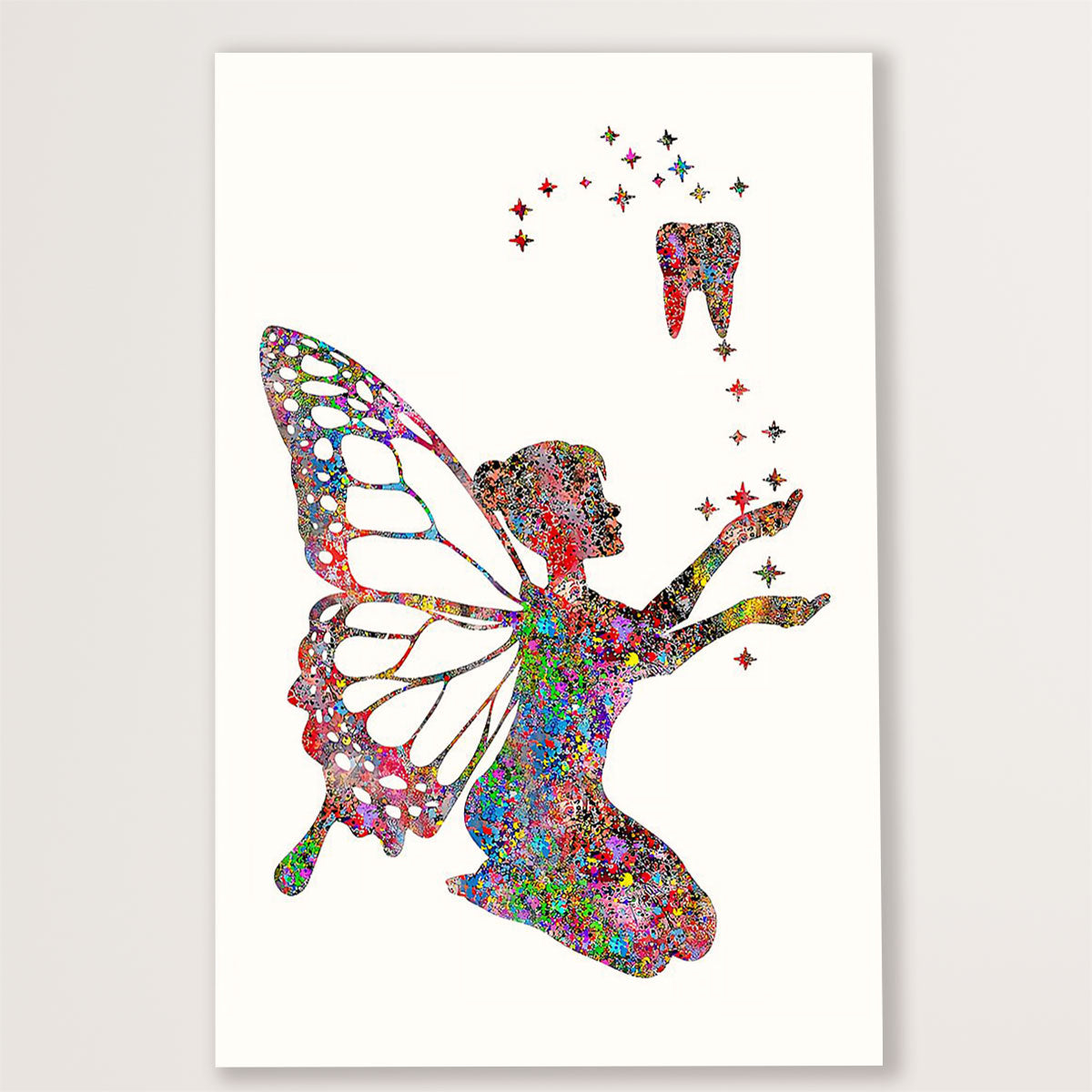 Dental Canvas Tinker Bell Tooth | Wall Art Gift for Dentist