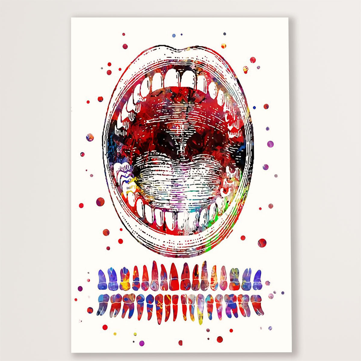 Dental Canvas Mouth Teeth | Wall Art Gift for Dentist