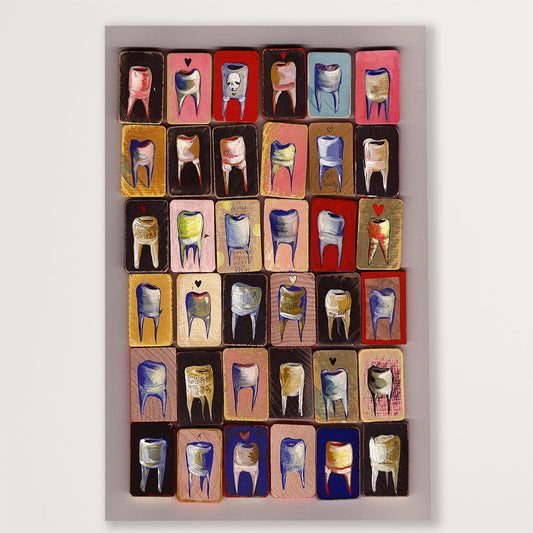 Dental Canvas Teeth Pattern | Wall Art Gift for Dentist