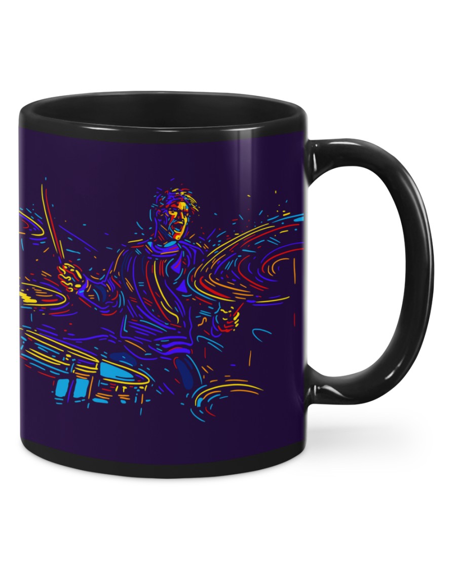 Drumming Coffee Mug | Drummer Art Painting | Drinkware Gift for Drummer