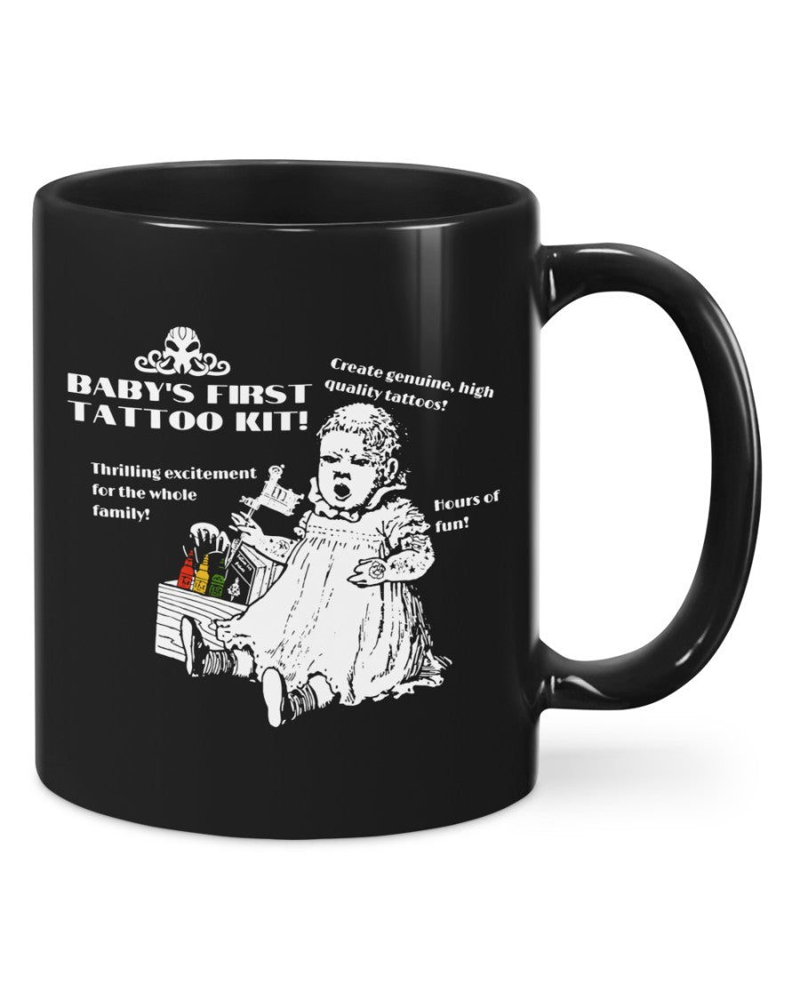 Tattoo Coffee Mug | Baby's First Tattoo Kit | Drinkware Gift for Tattoo Artist, Tattoo Lover
