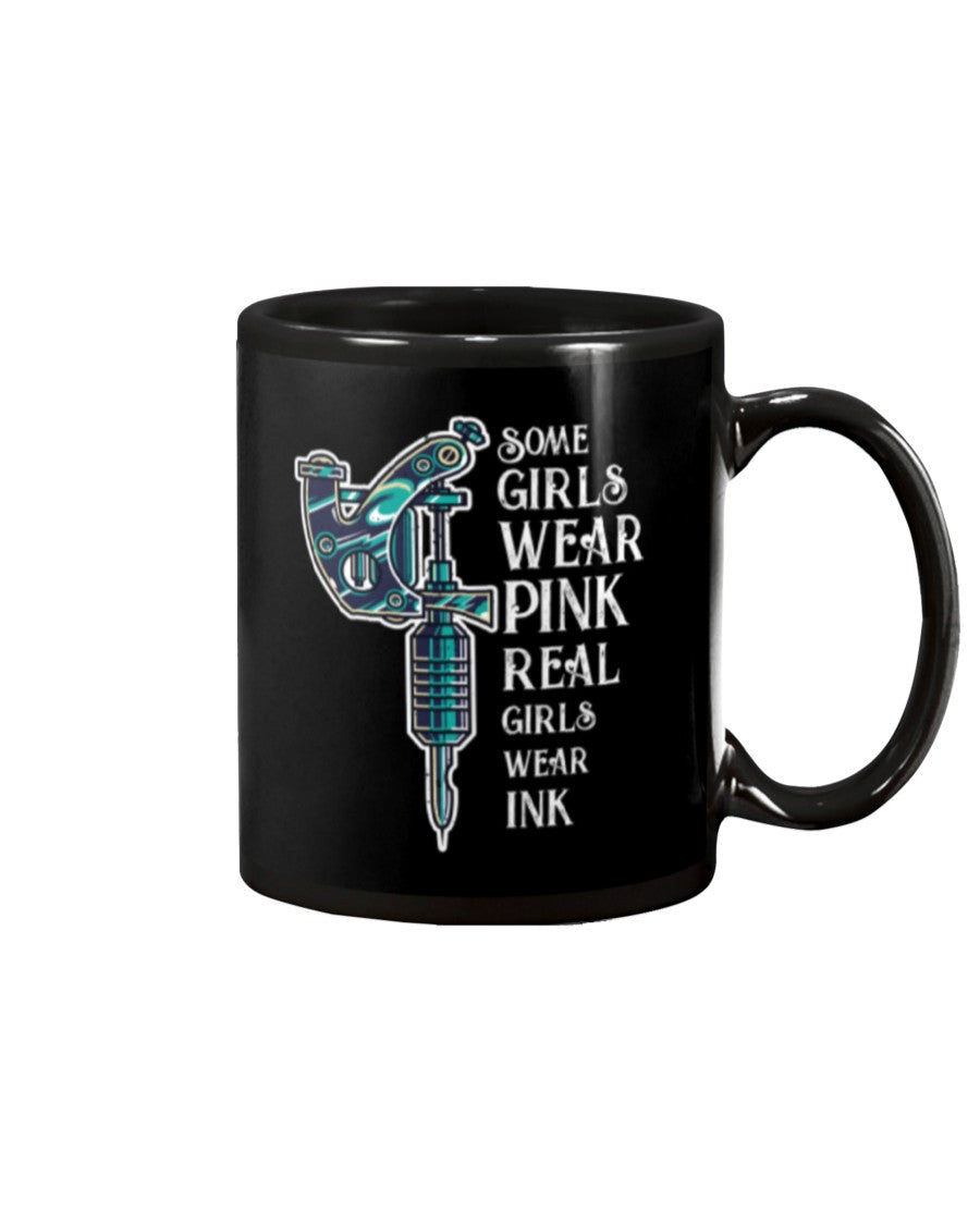 Tattoo Coffee Mug | Real Girls Wear Ink | Drinkware Gift for Tattoo Artist, Tattoo Lover
