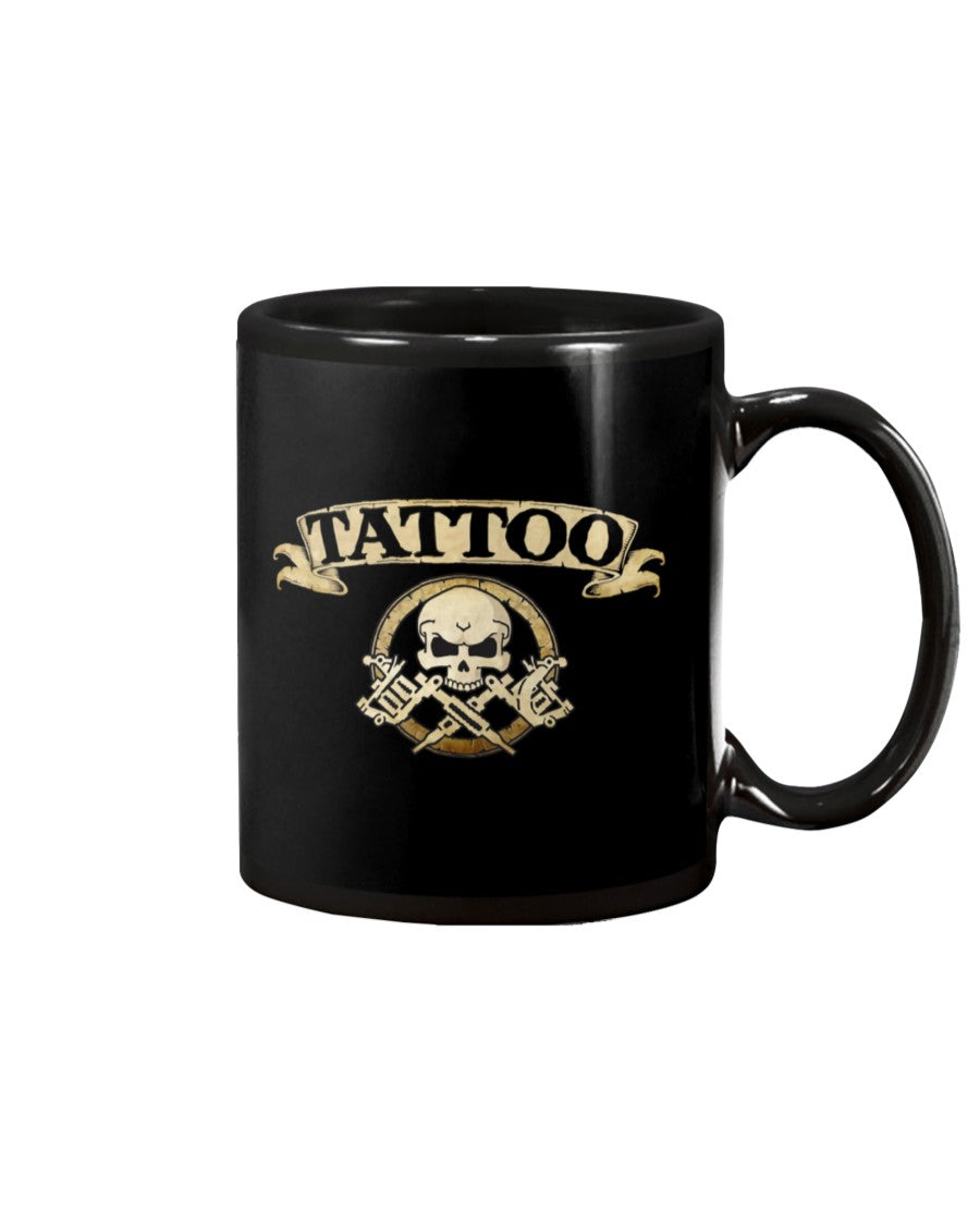 Tattoo Coffee Mug | Tattoo Skull | Drinkware Gift for Tattoo Artist, Tattoo Lover