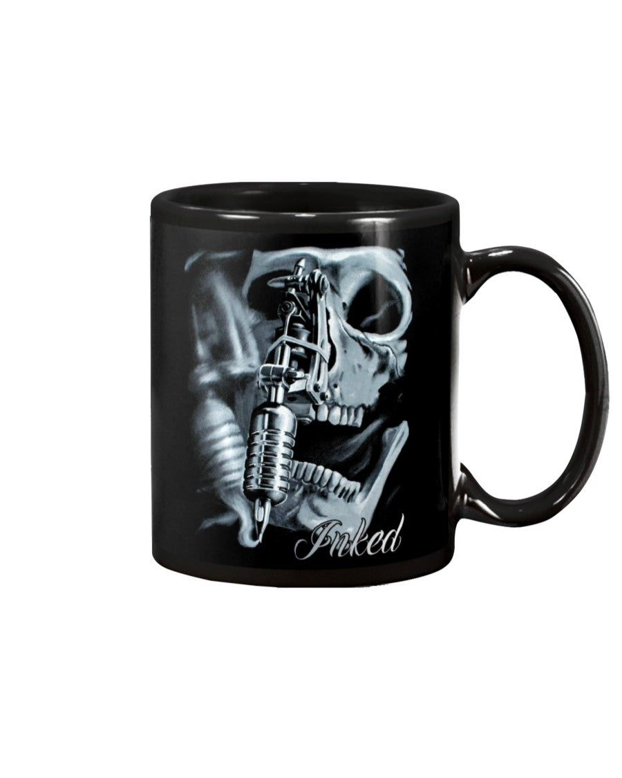 Tattoo Coffee Mug | Skeleton Inked | Drinkware Gift for Tattoo Artist, Tattoo Lover