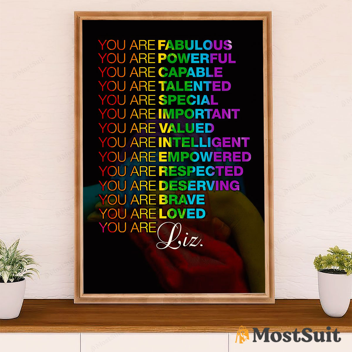 LGBT Gay Pride Month Poster Room Wall Art | Customized Name Personalized Name