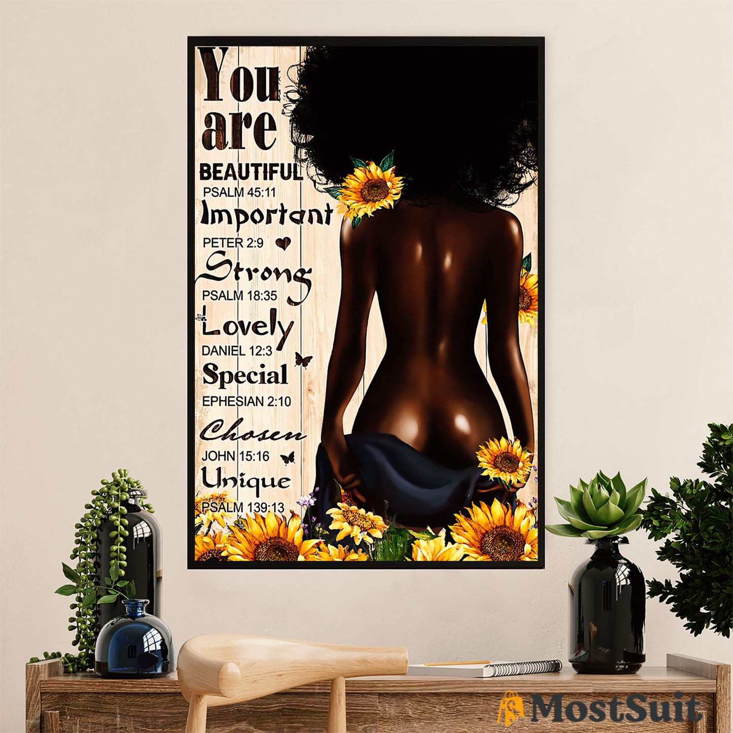 African American Afro Poster | Gift for Black Girl | Juneteenth Day Room Wall Art - Strong Lovely