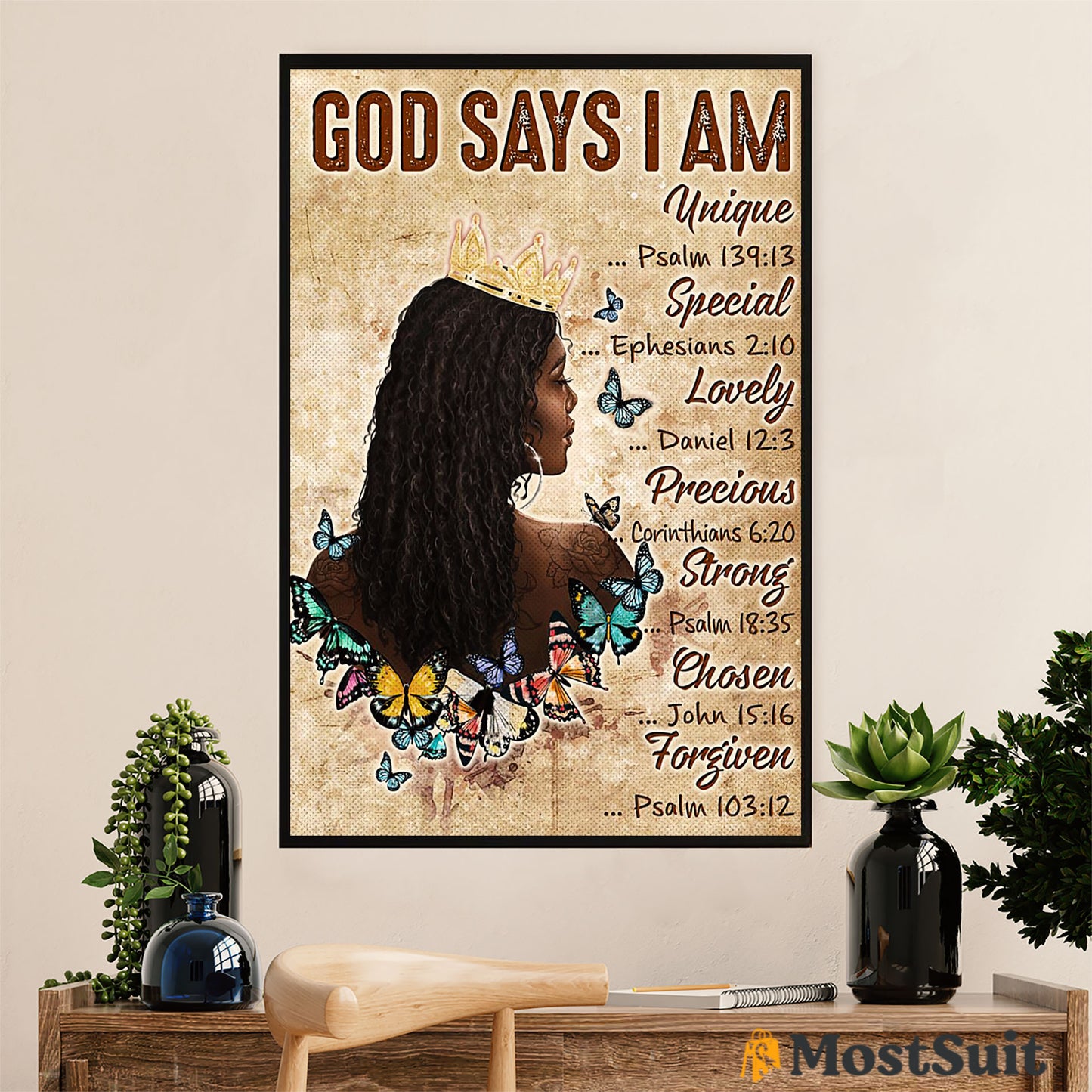 African American Afro Poster | Gift for Black Girl | Juneteenth Day Room Wall Art - God Says I Am Special