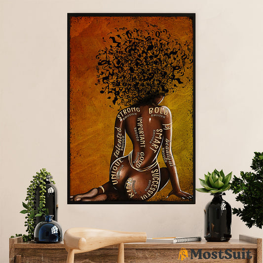 African American Afro Poster | Gift for Black Girl | Juneteenth Day Room Wall Art - Strong Bold Enough