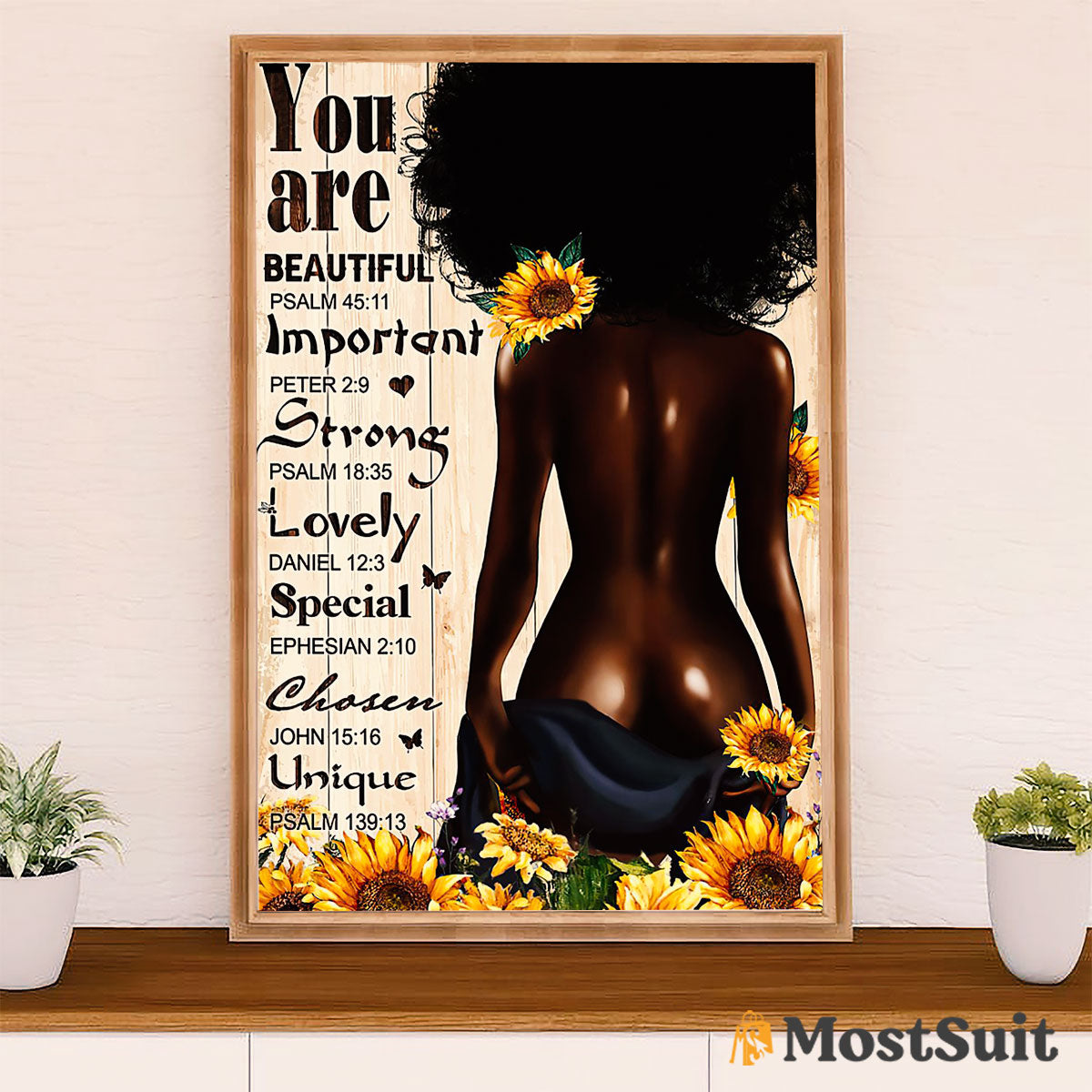 African American Afro Poster | Gift for Black Girl | Juneteenth Day Room Wall Art - Strong Lovely