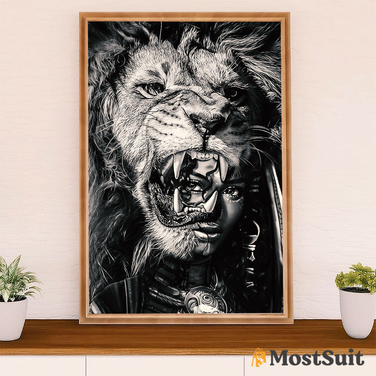 African American Afro Poster | Gift for Black Girl | Juneteenth Day Room Wall Art - Black Woman Tiger Lion