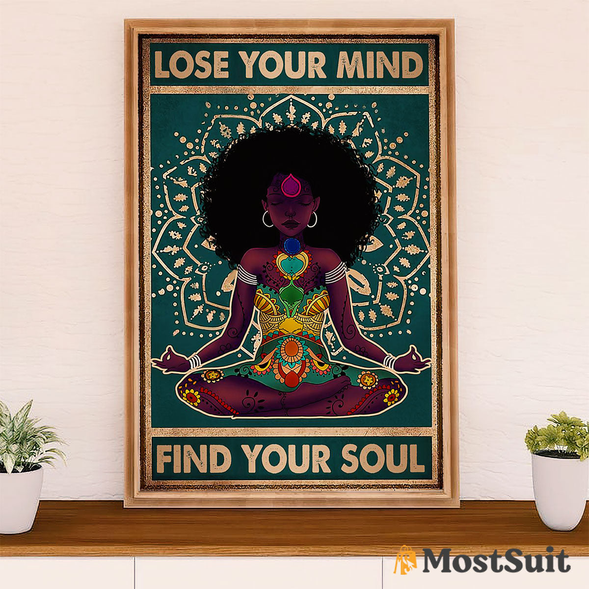 African American Afro Poster | Gift for Black Girl | Juneteenth Day Room Wall Art - Black Woman Yoga
