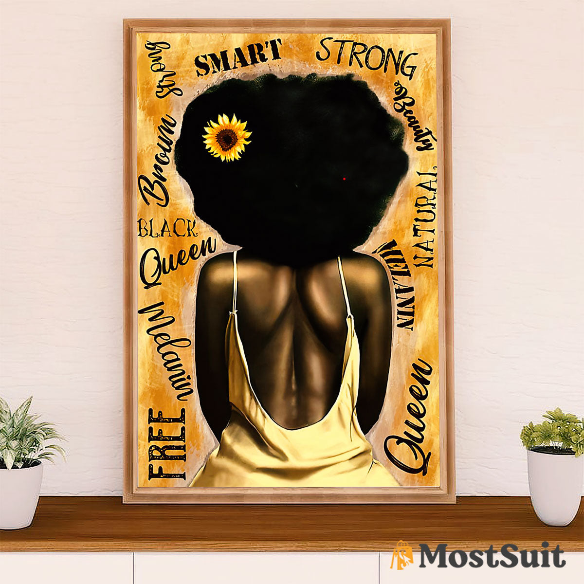 African American Afro Poster | Gift for Black Girl | Juneteenth Day Room Wall Art - Smart & Strong Girl