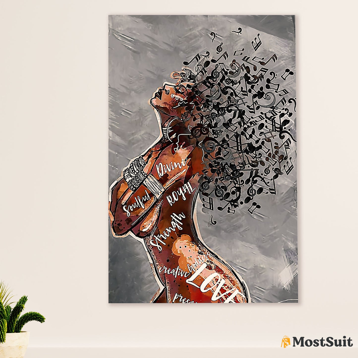 African American Afro Poster | Gift for Black Girl | Juneteenth Day Room Wall Art - Emotional Girl