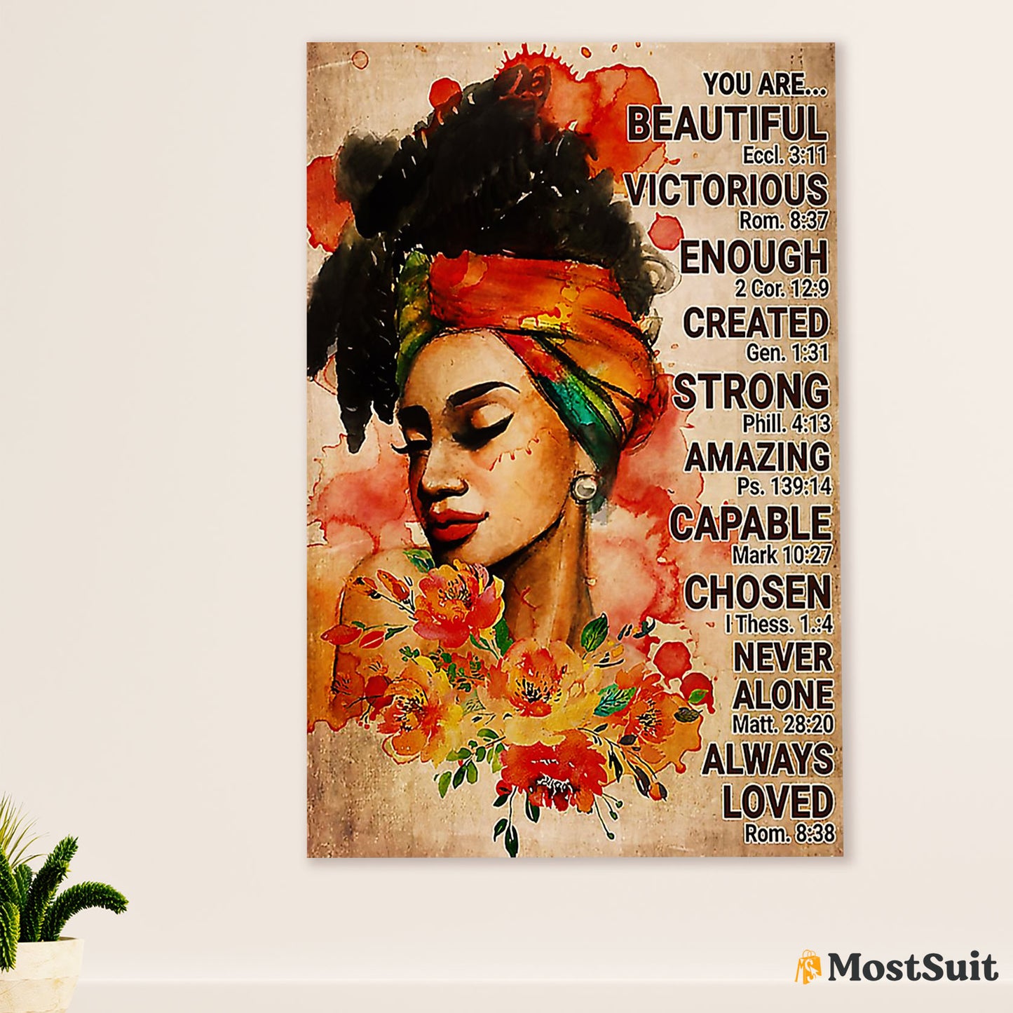 African American Afro Poster | Gift for Black Girl | Juneteenth Day Room Wall Art - Beautiful Victorious