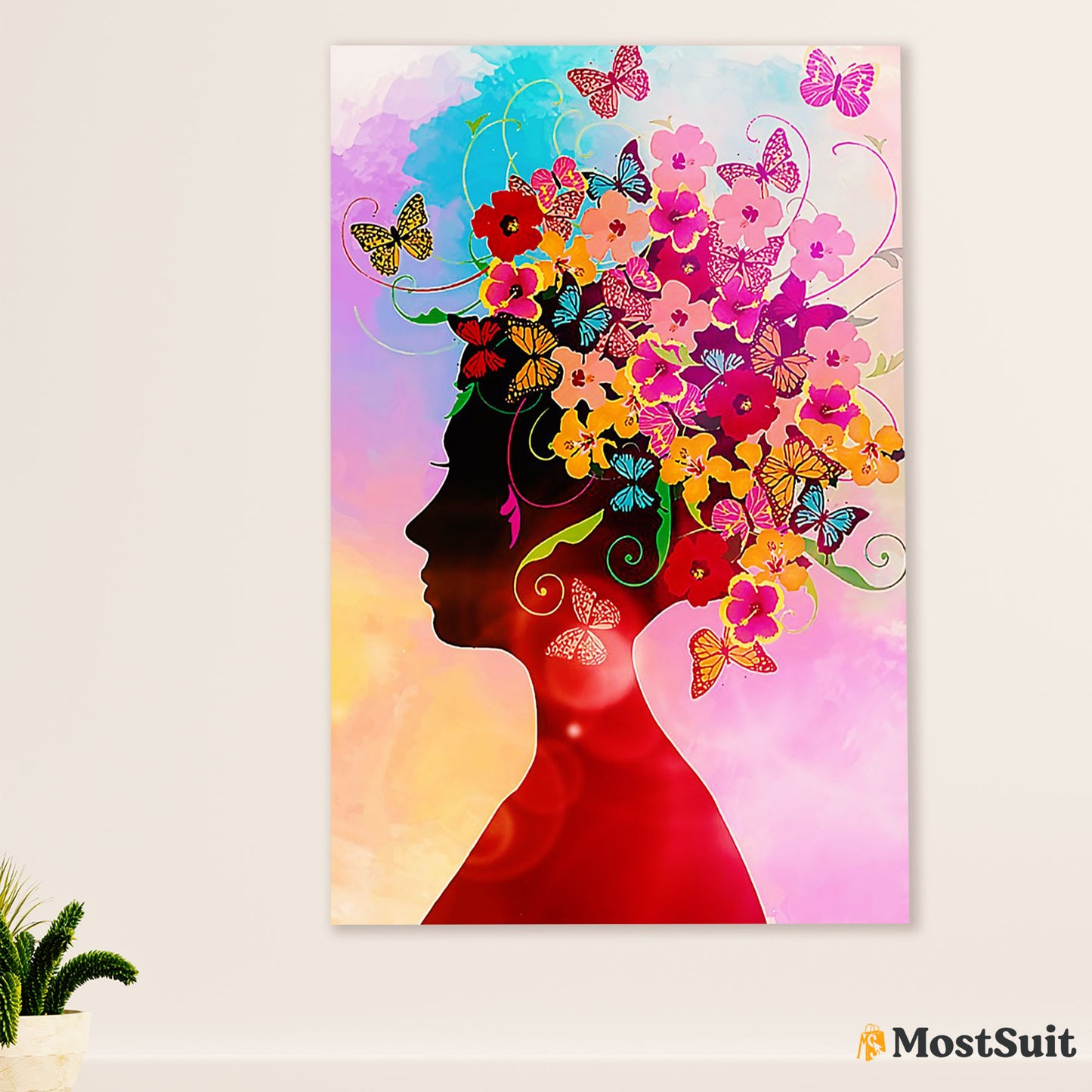 African American Afro Poster | Gift for Black Girl | Juneteenth Day Room Wall Art - Beautiful Mind