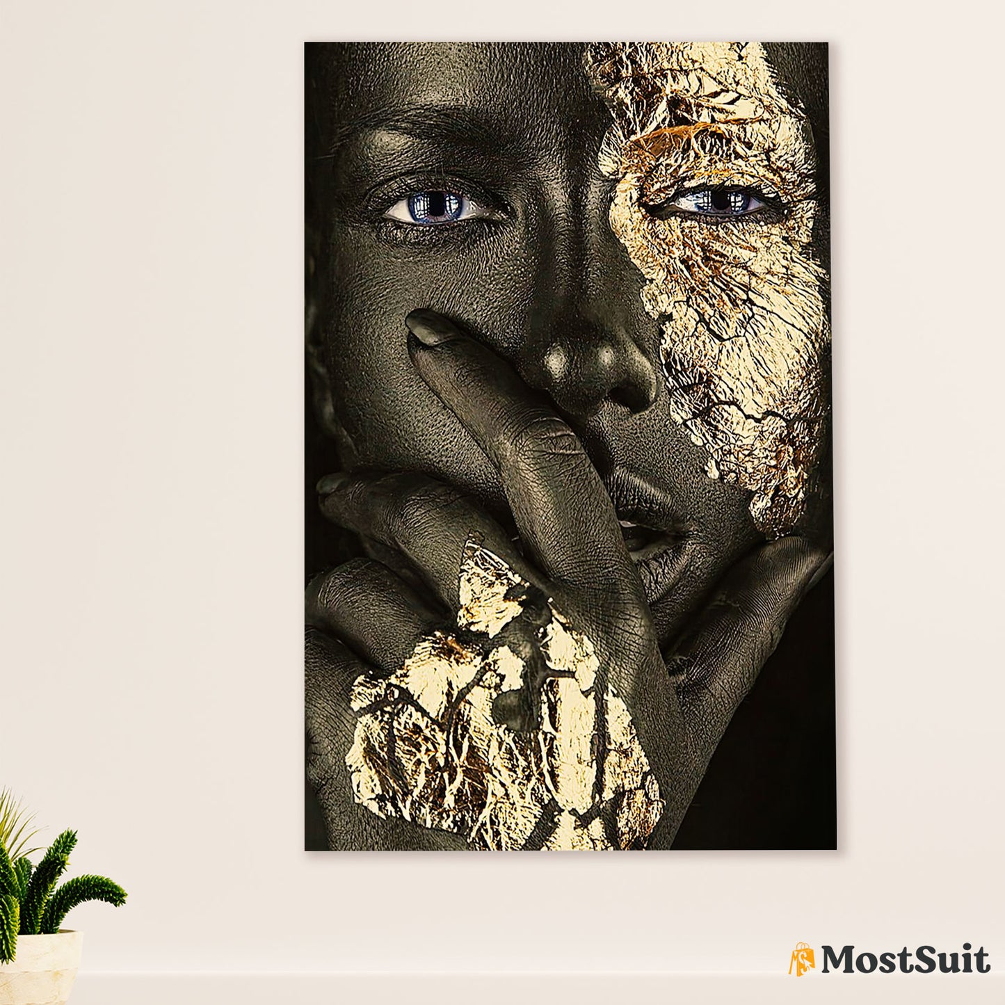 African American Afro Poster | Gift for Black Girl | Juneteenth Day Room Wall Art - Black Woman Potrait