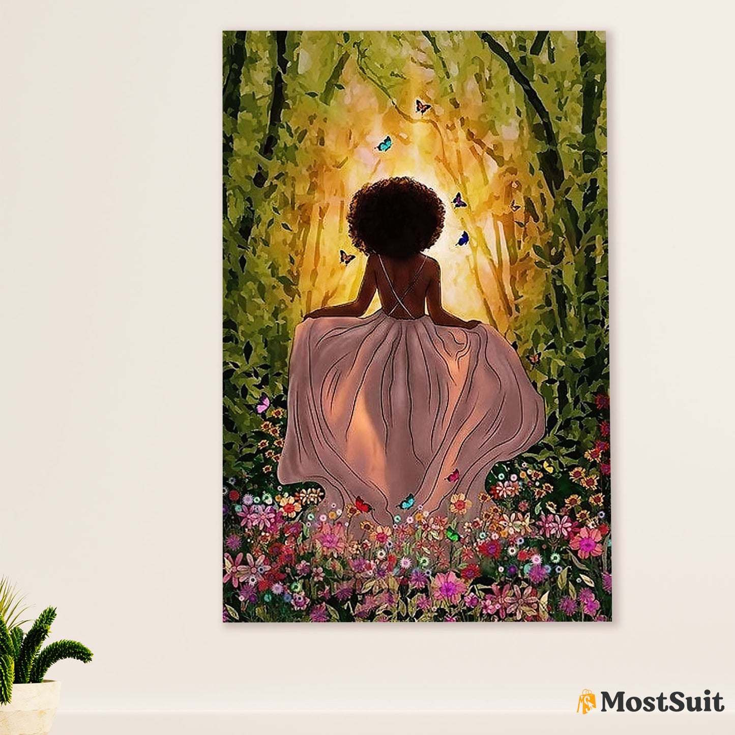 African American Afro Poster | Gift for Black Girl | Juneteenth Day Room Wall Art - Black Princess