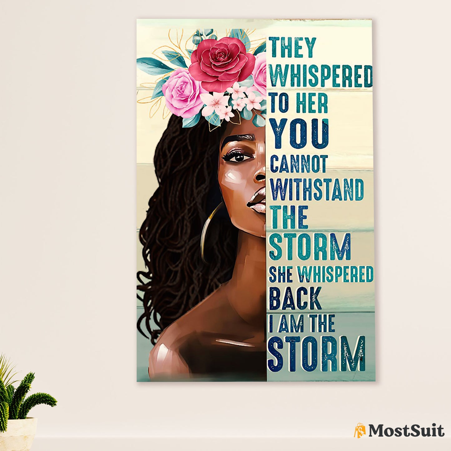 African American Afro Poster | Gift for Black Girl | Juneteenth Day Room Wall Art - They Whispered