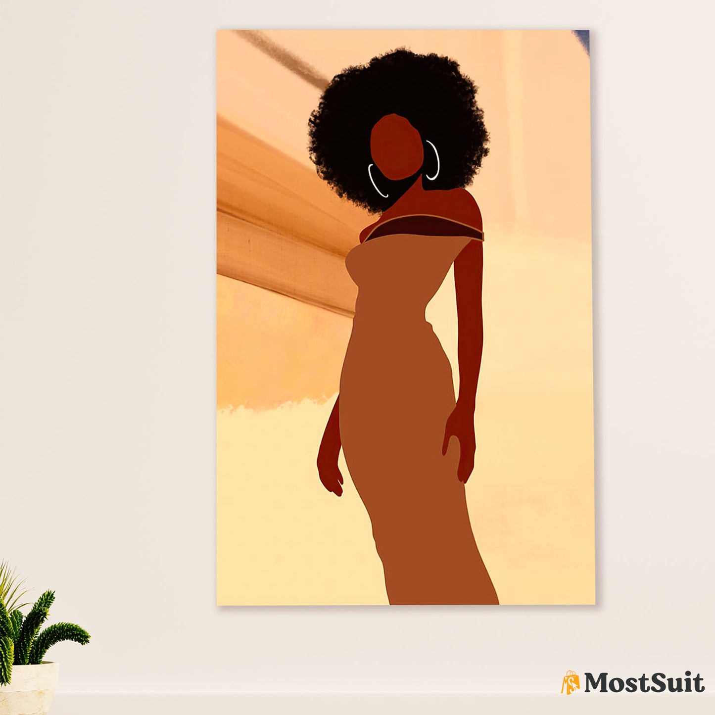 African American Afro Poster | Gift for Black Girl | Juneteenth Day Room Wall Art - Black Woman