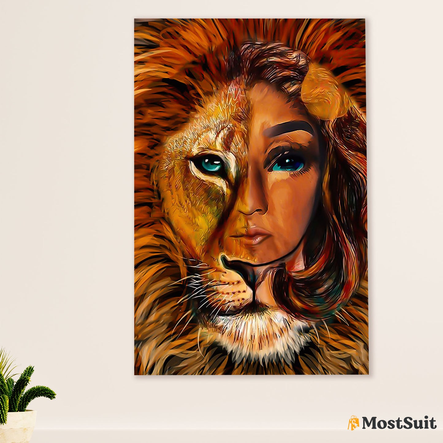 African American Afro Poster | Gift for Black Girl | Juneteenth Day Room Wall Art - Black Woman Lion