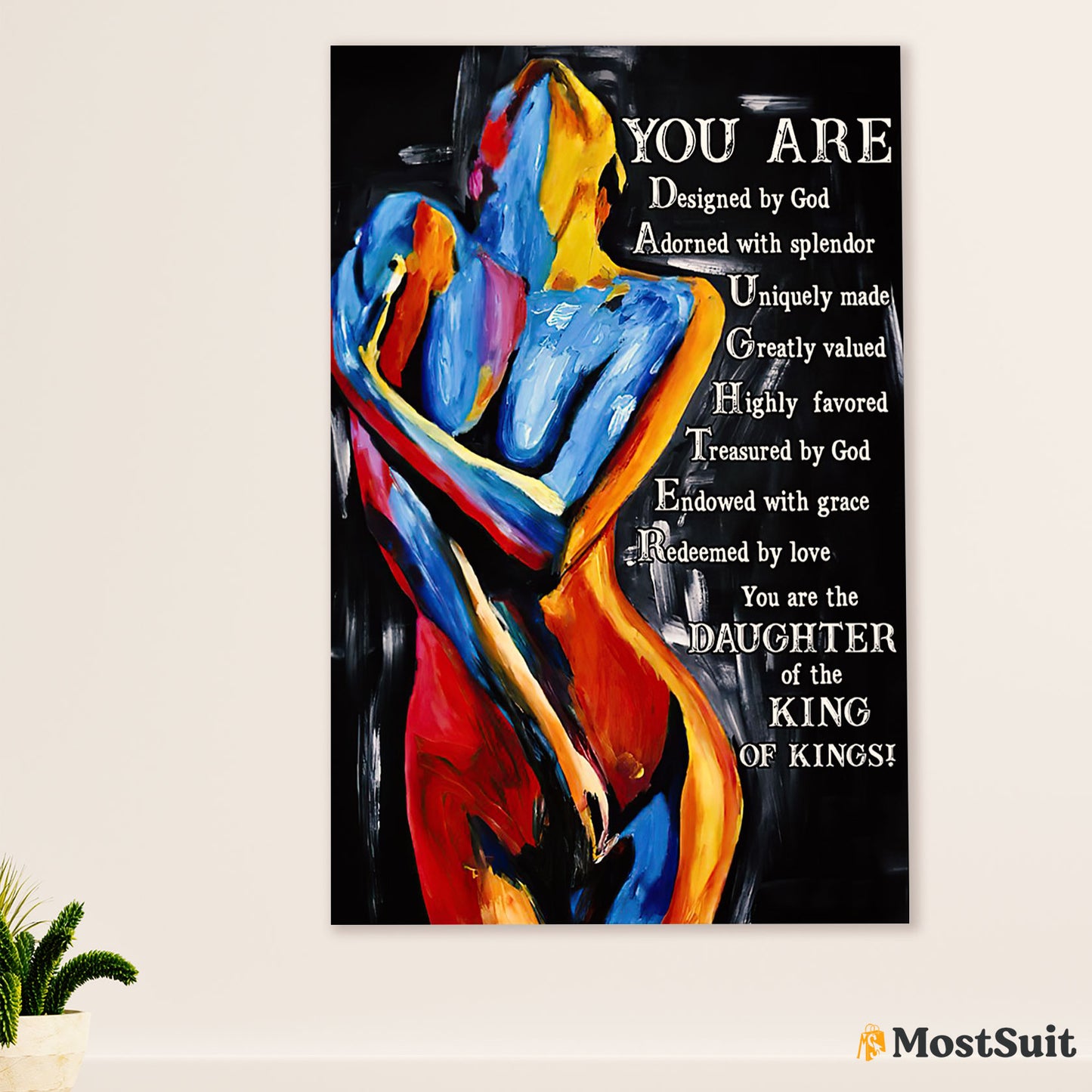 African American Afro Poster | Gift for Black Girl | Juneteenth Day Room Wall Art - Daughter of the King
