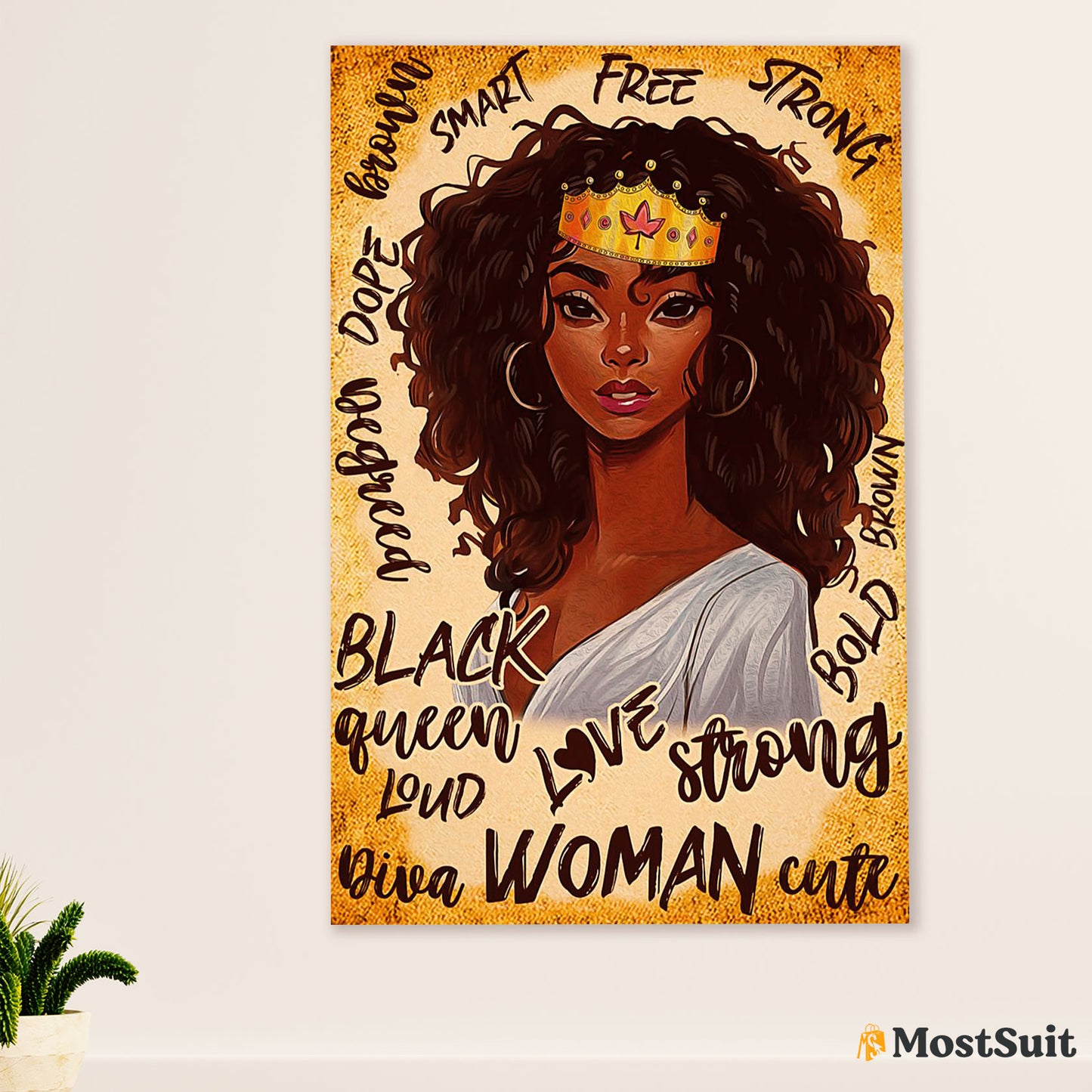 African American Afro Poster | Gift for Black Girl | Juneteenth Day Room Wall Art - Diva Black Woman