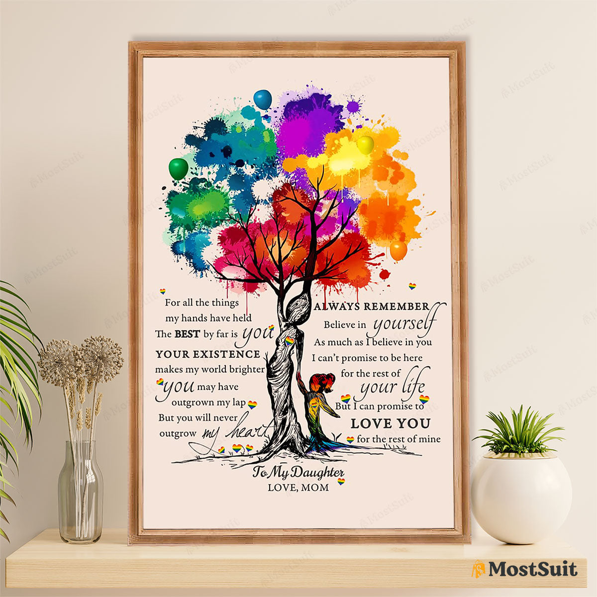 LGBT Gay Pride Month Poster Room Wall Art | From Mom To Daughter