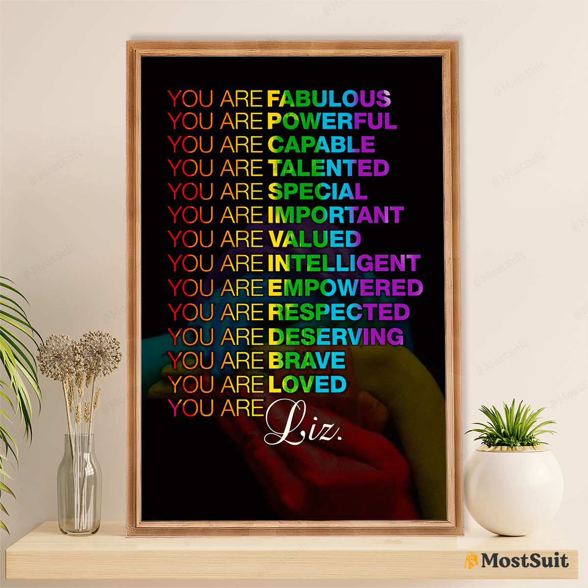 LGBT Gay Pride Month Poster Room Wall Art | Customized Name Personalized Name