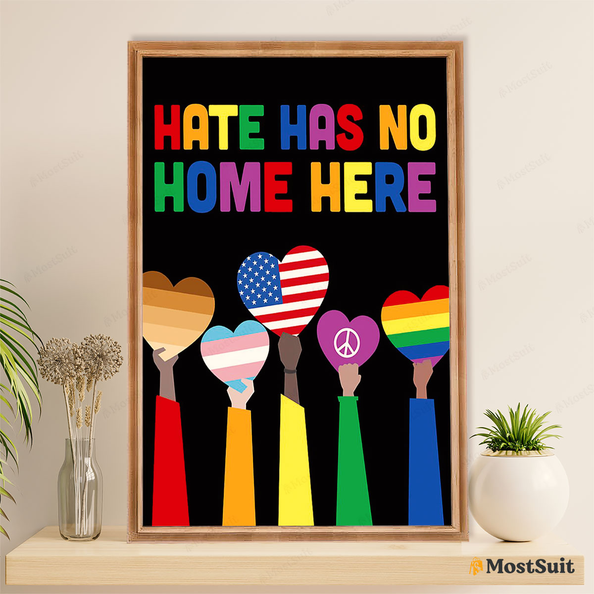 LGBT Gay Pride Month Poster Room Wall Art | American Hate Has No Home