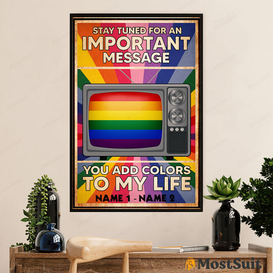 Customized Personalized Name LGBT Gay Pride Month Poster Room Wall Art | Important Message