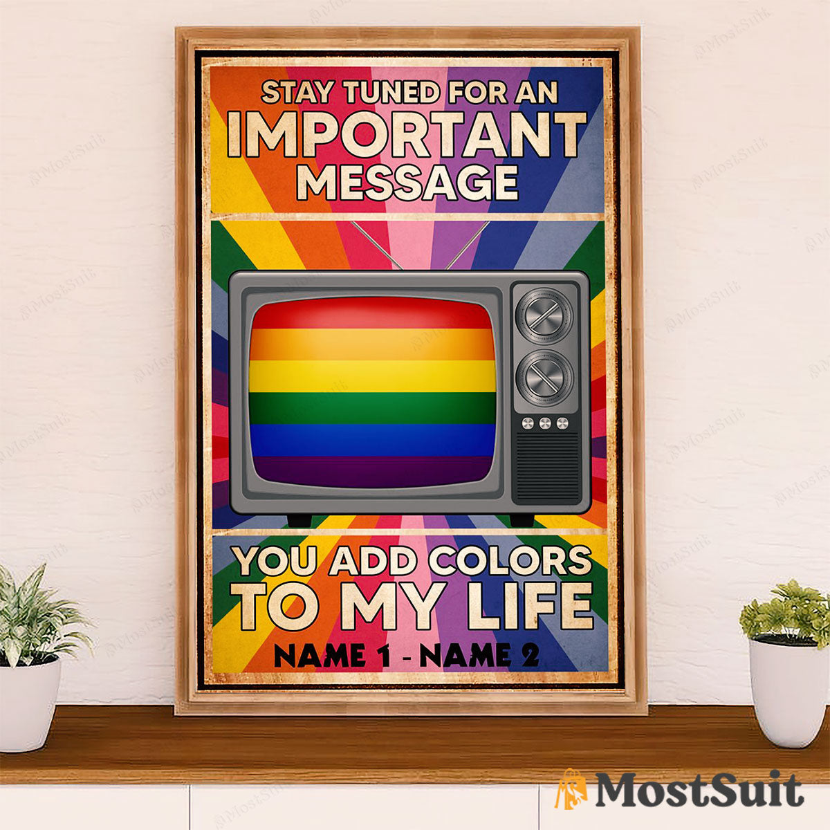 Customized Personalized Name LGBT Gay Pride Month Poster Room Wall Art | Important Message
