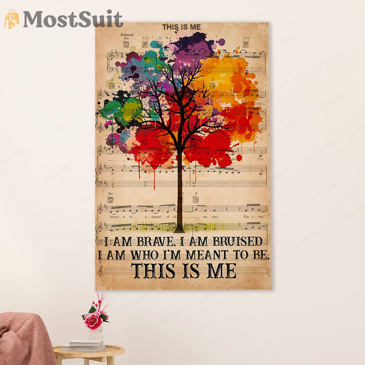 LGBT Gay Pride Month Poster Room Wall Art | This Is Me Song