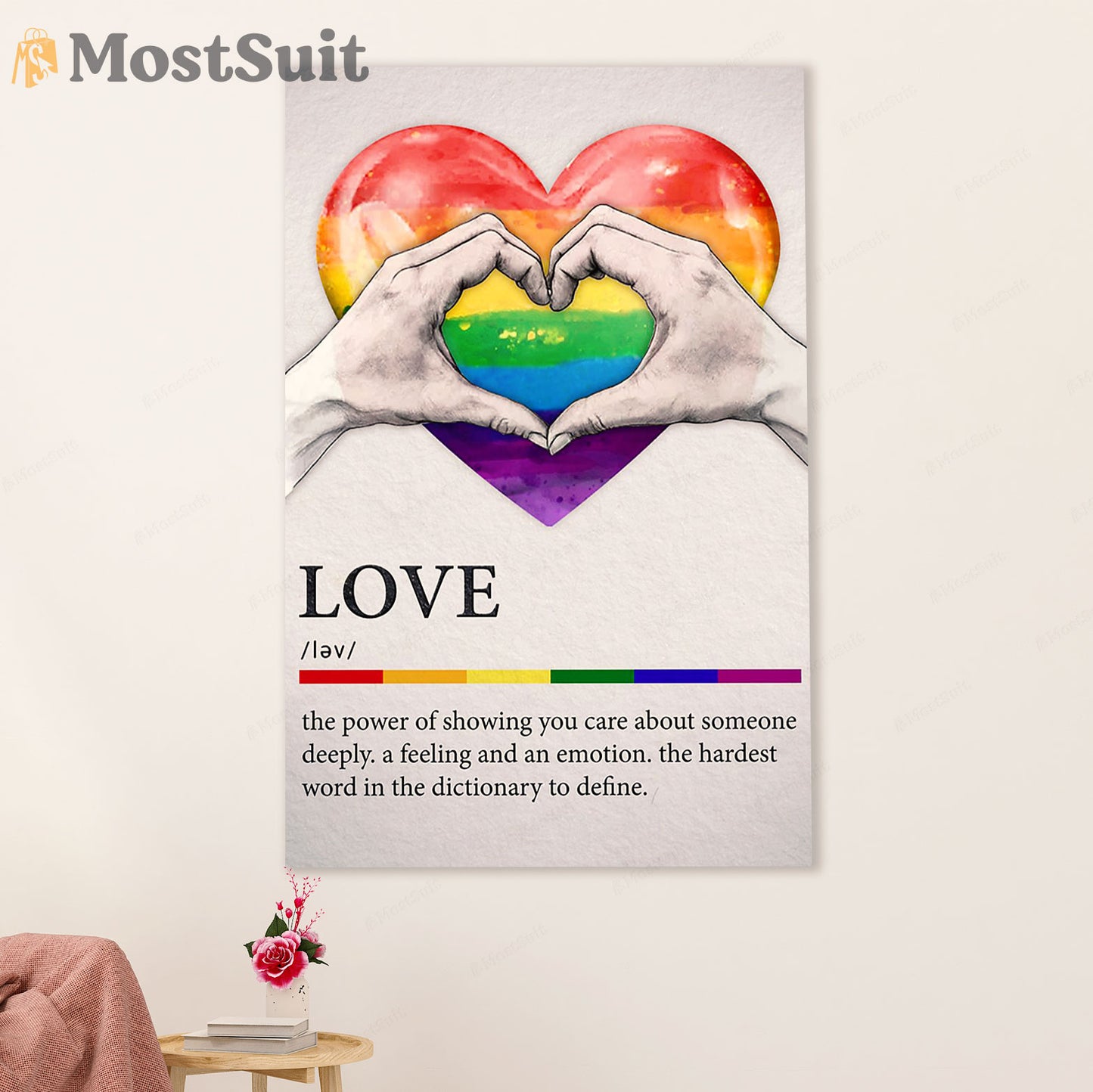 LGBT Gay Pride Month Poster Room Wall Art | Gay Love Definition