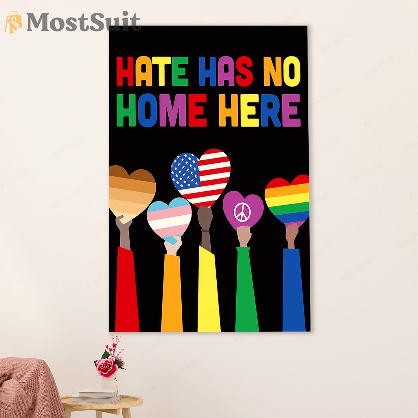 LGBT Gay Pride Month Poster Room Wall Art | American Hate Has No Home