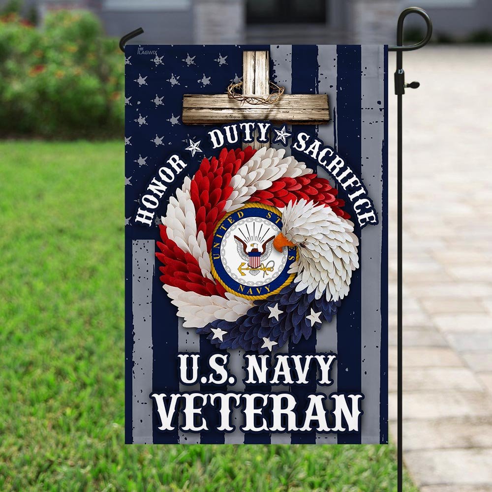 American Eagle Wreath With U.S Navy Veteran Flag