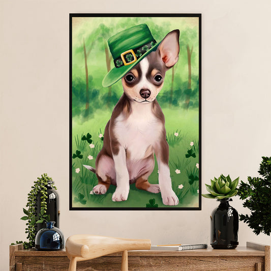 Chihuahua Canvas Wall Art Prints | St.Patrick's Day | Gift for Chihuahua Dog Lover