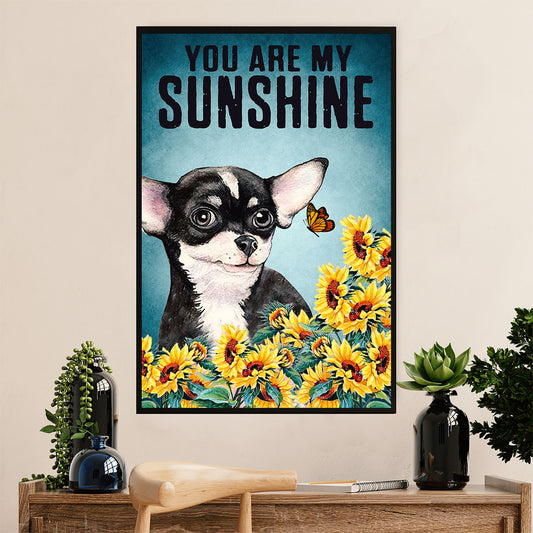 Chihuahua Canvas Wall Art Prints | You Are My Sunshine | Gift for Chihuahua Dog Lover
