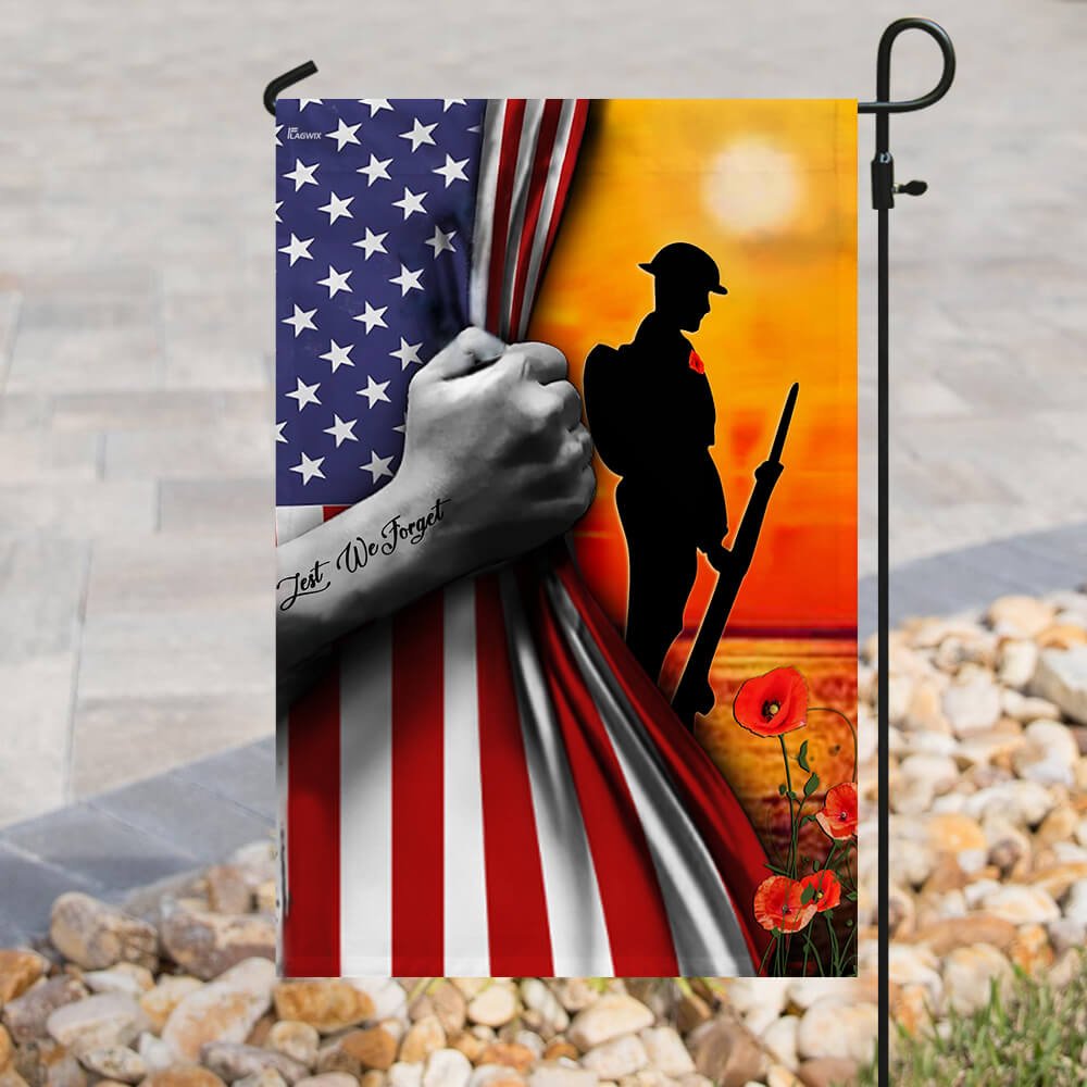 Veteran. Lest We Forget Flag
