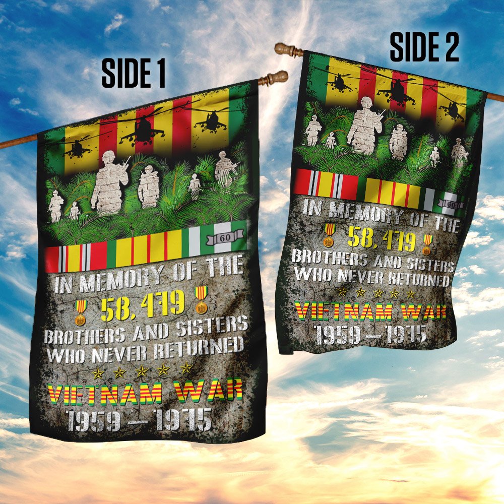 Vietnam Veterans. In Memory Of Brothers And Sisters Flag